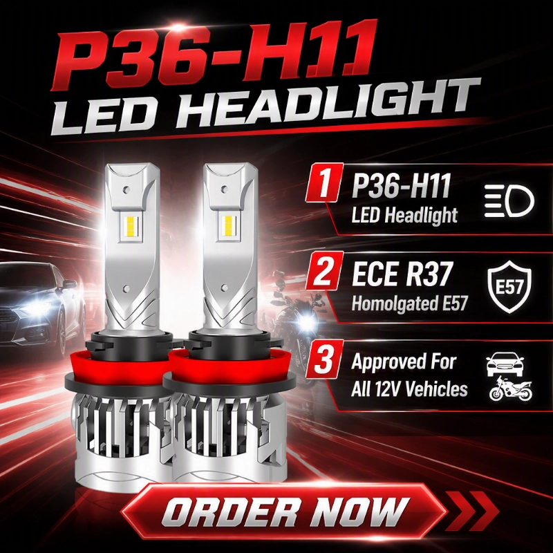 Luxfighter Launches ECE R37-Certified P36 H11 LED Headlight Bulb